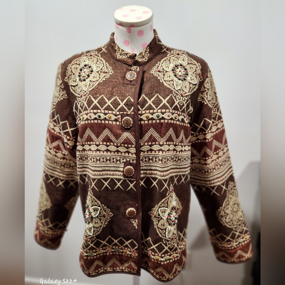 Vintage beaded tapestry jacket